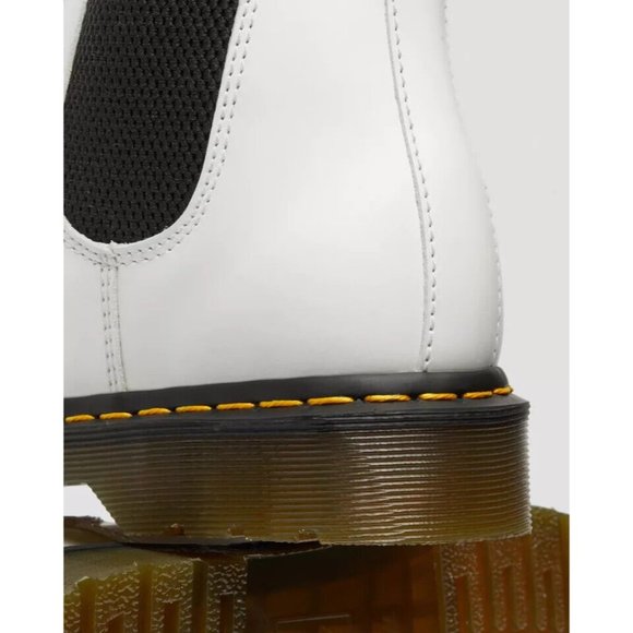 Dr Martens Dorrian Chelsea White Leather Pull On Platform Women's Boots - Picture 6 of 7